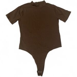 Fashion Nova Brown One Piece Bodysuit Size Large